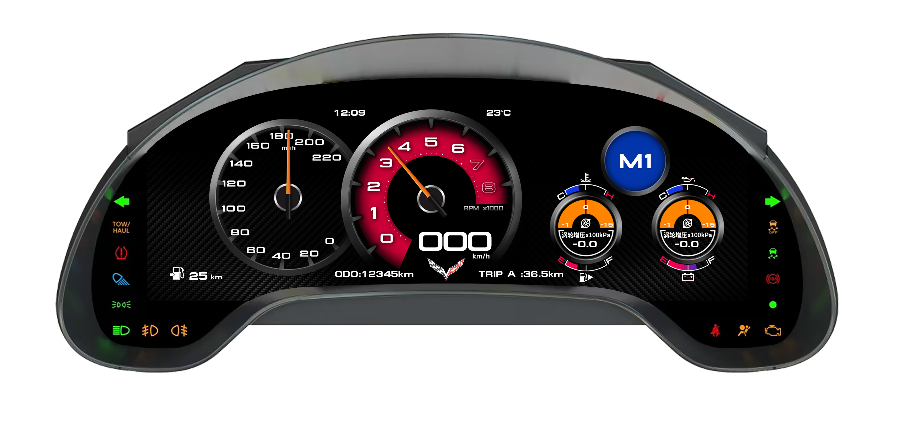 C6 Corvette Digital Cluster with Wireless Apple CarPlay