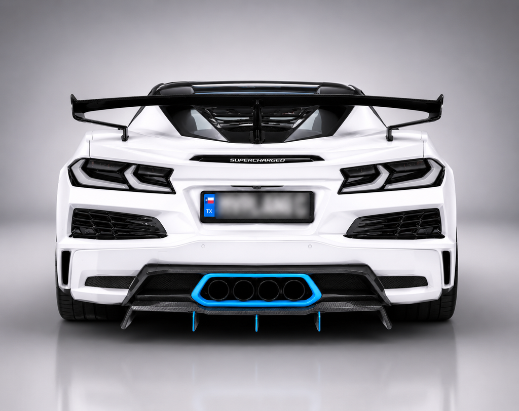 C8 Z06 CORVETTE 2023+ CARBON FIBER 2 PIECE DIFFUSER