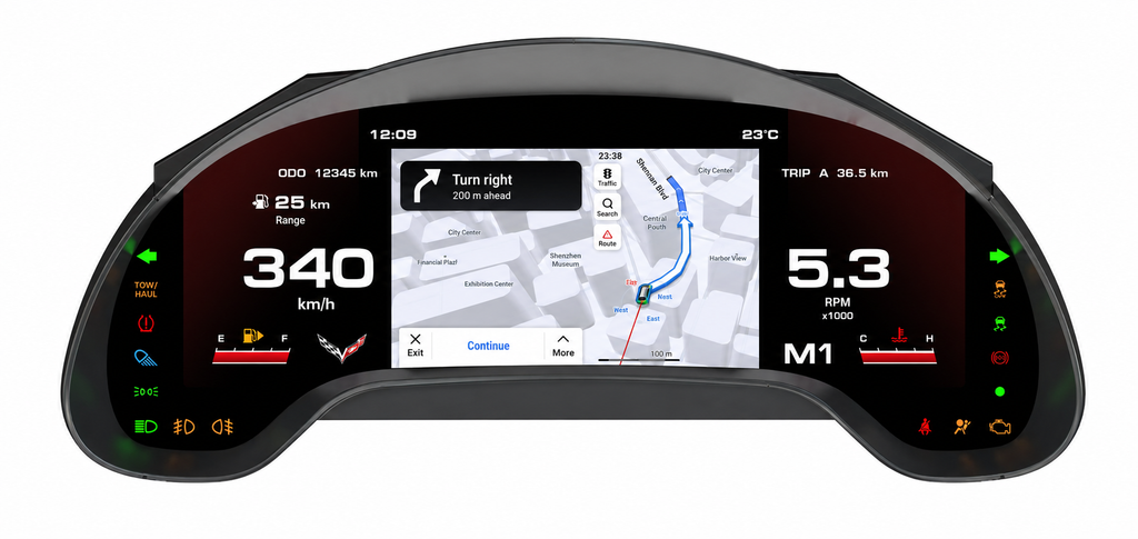 C6 Corvette Digital Cluster with Wireless Apple CarPlay