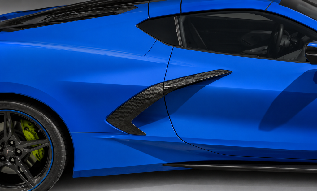 C8 STINGRAY CORVETTE CARBON FIBER SIDE DOOR GARNISH BLADES